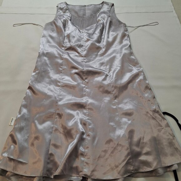 Jaques Vert Mermaid Midi Evening Dress Size 22 Silver Taffeta Satin Lined - Picture 11 of 16